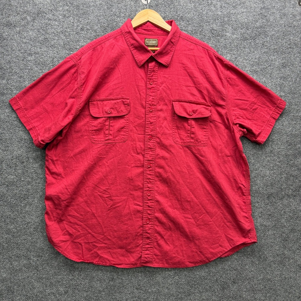 C.E. Schmidt Workwear Button Shirt Mens 3XL Red Short Sleeve Workwear Casual